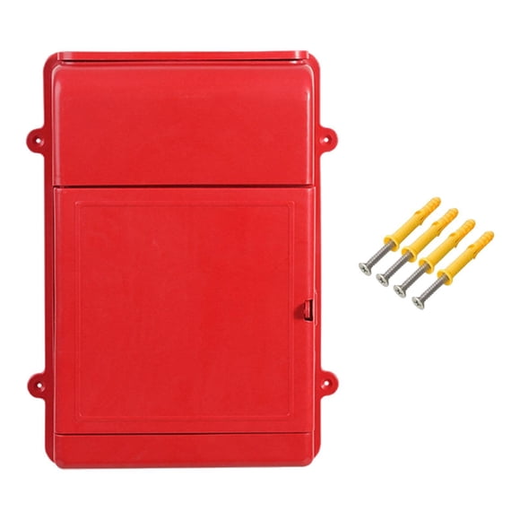 Rongfmy Wall Hanging Mailbox Post Box Drop Box Suggestion Case Organizer Multifunctional Red