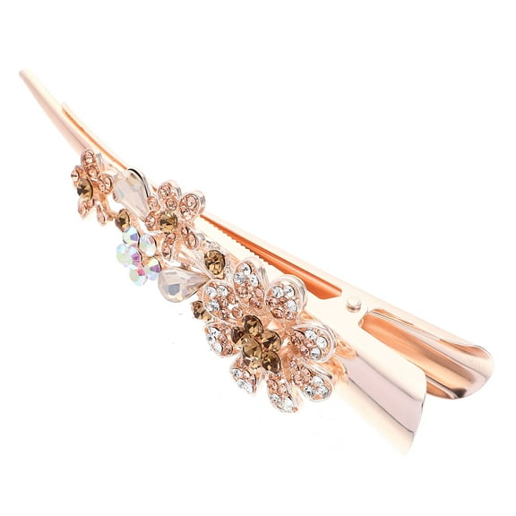 LOLIPPYY Vintage Golden Hair Clip Crystal Alligator Barrette for Party Hair Accessory