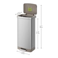 thumbnail image 5 of EKO Hudson Kitchen Trash Can, 20 Gallon Stainless Steel Rectangular Hands Free Step Lid Garbage Bin, Matte Silver, 5 of 6