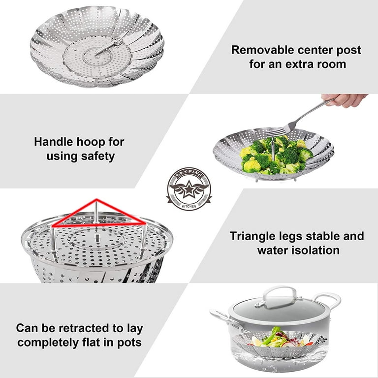 Stainless Steel Steamer Basket With Small Holes For Draining, Footed Steaming  Basket For Steaming Buns, Dumplings, Vegetables And More