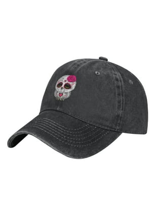 DouZhe Flat Brim Cap Snapback Hat, Halloween Sugar Skull Prints