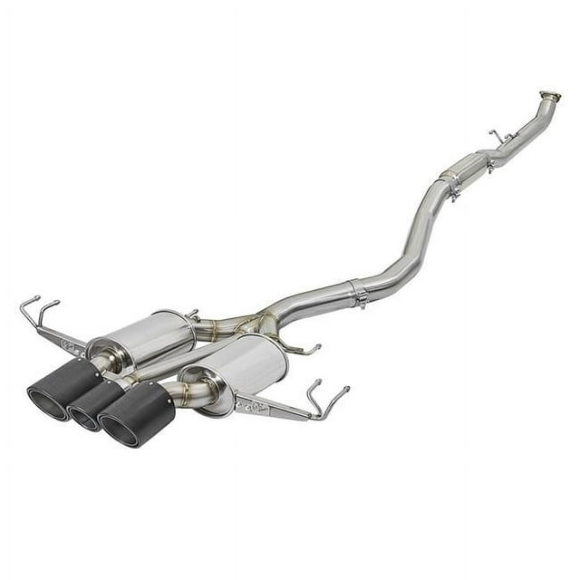 Advanced Flow Engineering A15-4936616C Système d'Échappement Arrière en Acier Inoxydable 304 avec Embouts en Tri-Carbone pour Honda Civic Type R 2017-2018