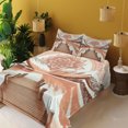 thumbnail image 2 of Ambesonne Lake Fitted & Top Sheet Set with Shams, Mountains Pier and Mandala, Salmon Redwood and Dark Rust, 2 of 5
