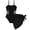 Black, variant on YunPes Girls Swimsuit Cute Fashion Waist Cut out One Piece Bathing Suit with Solid Cover up Skirt Sarong Wraps Girls' Swimwear