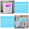thumbnail image 3 of Merluxy Nightstand Set of 2, LED Nightstand with Wireless Charging Station, High Glossy End Tables Living Room, White, 3 of 7