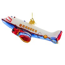 Huras Family 2.00In North Pole Airlines, Glass, Hand-Painted Keepsake Hf874a