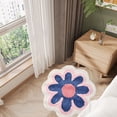 thumbnail image 4 of Holloyiver Cute Bath Mat, Soft Superfine Fiber Flower Bath Mat, 23.6 Inch Non Slip Water Absorbent Rug Bath Door Mats Rugs for Entrance Bedroom Kitchen Bathroom Toilet Floors (Blue), 4 of 6