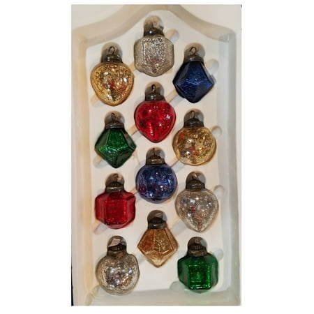 12-Piece Crackle Glass Christmas/Holiday Ornament