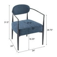 thumbnail image 3 of GDF Studio Mid-Century Modern Accent Chair with Tapered Legs, Pocket Spring Seat, Navy Blue+Black, 3 of 7