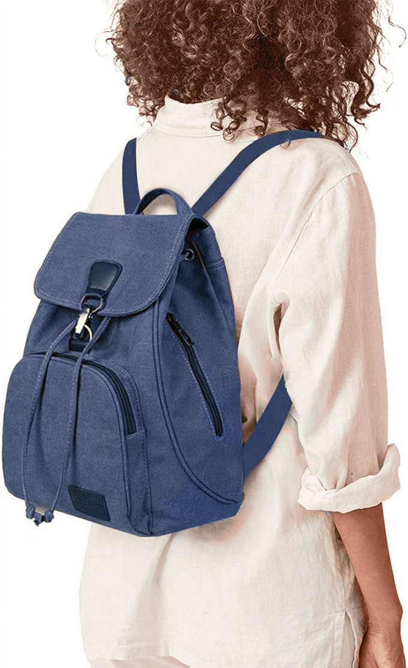Canvas Backpack Purse for Women Casual Daypack Drawstring Laptop Bag BAGGU Drawstring Backpack - Women main image 3