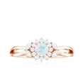 thumbnail image 4 of Rosec Jewels Natural Ethiopian Opal Flower Promise Ring for Women - Opal Diamond Ring - AAA Quality - Ready to Gift, 14K Rose Gold, US 3.50, 4 of 9