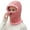 Pink, variant on Women One Piece Slouchy Fleece Beanie Hats Scarf Mask Warm Winter Knitted Hat Thick Skull Ski Cap