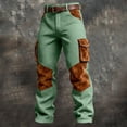 thumbnail image 2 of PIMSSY Men Pants Work Pants Casual Trousers With Texture Comfortable Relaxed Fit Durable Everyday Wear Male Holiday Solid Color Slacks, 2 of 3