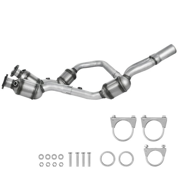 KFFKFF Catalytic Converter, 2-Pack, Fits 2007-2009 Jeep Wrangler 3.8L V6, Front Right, OE 50482 Replacement, Stainless Steel High-Flow Design for Emission Control