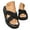Black, variant on Women's Slide Sandals Slip on Platform Yoga Mat Criss Cross Flat Sandals for Summer