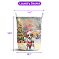 thumbnail image 5 of Merry Christmas Woofmas Xmas Noel Jack Russell Terrier Santa Snowman Foldable Laundry Basket Parson Jack Dog Lover Organizer Storage with Handles - 13016, 5 of 5