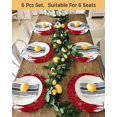 thumbnail image 4 of 13 Inch Round Placemats Set of 6, Red Christmas Snowflakes Non Slip Heat Insulation PP Table Mats, Xmas Balls Winter Pine Tree Washable Place Mats for Kitchen Dining Party Table Decor, 4 of 7