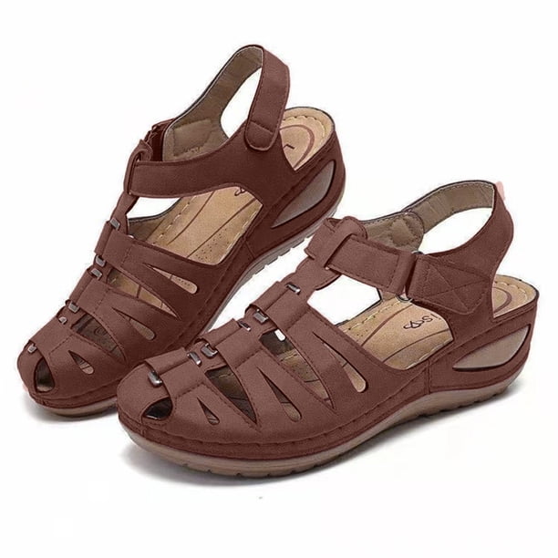 Verano mujer tobillo correa Casual al aire libre hueco cuña zapatos sandalias Wmkox8yii sa640