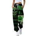 thumbnail image 2 of Green Fall, Autumn, & Halloween Themed Pajama Pants Men & Women Loose Fit Lounge Pants, Comfy Loungewear L, 2 of 6