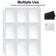 thumbnail image 5 of 100X Bolsillos de Doble Cara Páginas de Tarjetas de Intercambio Fundas de Plástico Transparente de 9 Bolsillos Protectores de Tarjetas de Juego para Carpetas de 3 Anillas, 5 of 10
