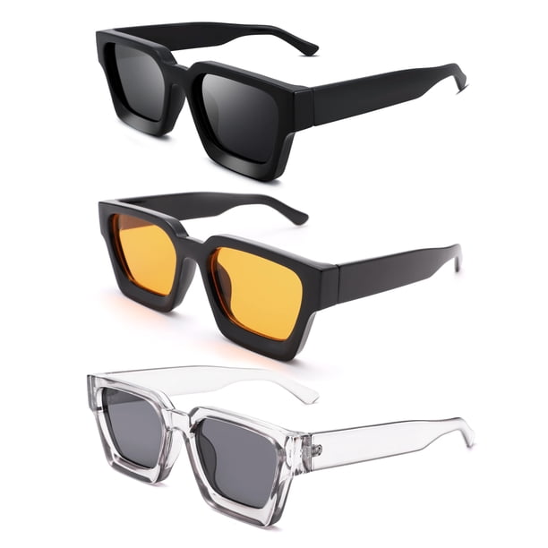 Paquete de 3 gafas de sol Pro Acme Square con marco grueso UV400