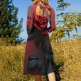 thumbnail image 5 of Romantic Rose Red And Grey Dress Summer Dresses Woman Street Style Big Size Casual Dress, 5 of 9