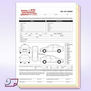 Vehicle Transport Bill of Lading BOL Form, 3 Part Carbonless 100 Sets Letter Size Forms