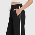 thumbnail image 5 of Girls Baggy Sweatpants Straight Leg Drawstring Athletic Pants Elastic Waist Striped Joggers Loose Soft Stretchy Trousers, 5 of 7