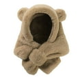 thumbnail image 1 of Baby Hat Scarf Flannel Solid Color Thicken Soft Cross Cold-proof Lightweight Unisex Children Winter Hat for Home, 1 of 10