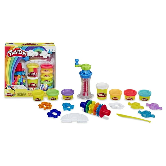 Play-Doh Rainbow Twirl Set, 8 Cans of 3-in-1 Rainbow Compound (10 oz)