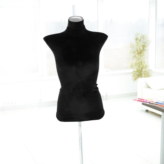 IBASETOY Female Mannequin Cloth Cover Black Velour Fabric Replaceable Upper Body Display Cover