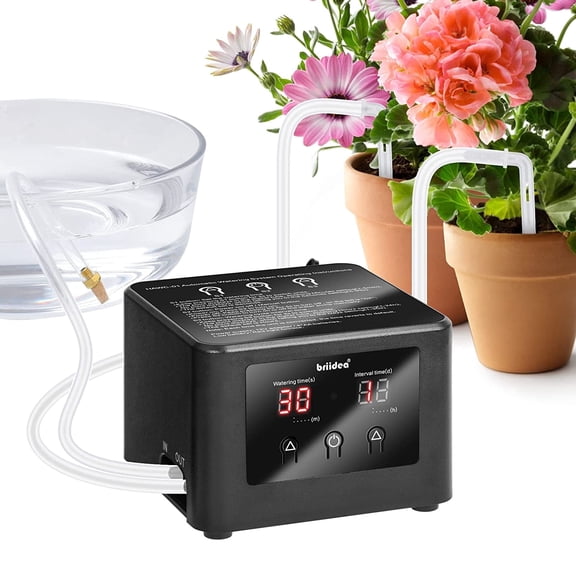 Briidea Automatic Plant Waterer Indoor, DIY Drip Irrigation Kit for Vacation, Programmable