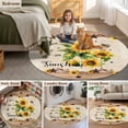thumbnail image 6 of Area Rug 48in, Farm Watercolor Sunflower Bee Floor Carpet Living Room Rug, Western Star Sunshine Quote Non-Slip Welcome Mat Indoor Rugs for Bedroom Dining Room, 6 of 9