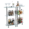 thumbnail image 5 of Mango Steam Contemporary Home Bar Liquor Table | Modern Clear Tempered Glass Shelves | 41" H x 47" L x 13.6" D, 5 of 11