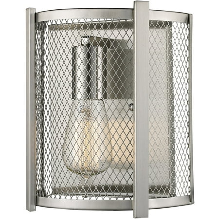 

Wall Sconces 1 Light Fixture With Brushed Nickel Finish Metal E26 Bulb 8 60 Watts