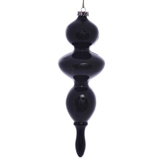 Vickerman 14" Moss Green Wood Grain Bubble Finial Ornament, Pack of 3