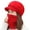 Red, variant on 2Pcs/Set Flower Decor Wide Brim Solid Color Ear Protection Hat Scarf Set Autumn Winter Women Knitted Plush Lining Cap Neckerchief Set