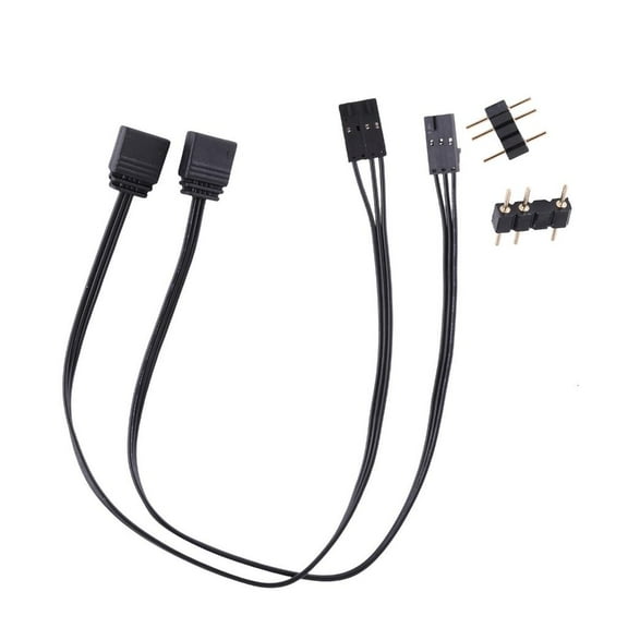 Jesscasday Durable Adapter Cable for Corsairs QL LL120 ICUE RGB to ARGB Easy Installation and Control Cord 2PCS