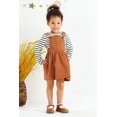 thumbnail image 2 of Happpy Town Baby Girls Outfit Suit 18M-4T Fall Winter Long Sleeve Stripe Top And Strap Dress Toddler Set, 2 of 7