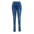 thumbnail image 5 of REALiKUN Women Cuffed Ripped Jeans Distressed Ripped Skinny Stretchy Denim Pant, 5 of 7