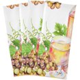 thumbnail image 4 of Wine Bottle Grape Summer Tea Towels Set of 6 Glass Leaves Kitchen Dish Cloth with Hanging Loop, 18"x28"Lint-Free Absorbent Towel for Kitchen Drying Wiping and Cleaning, 4 of 5