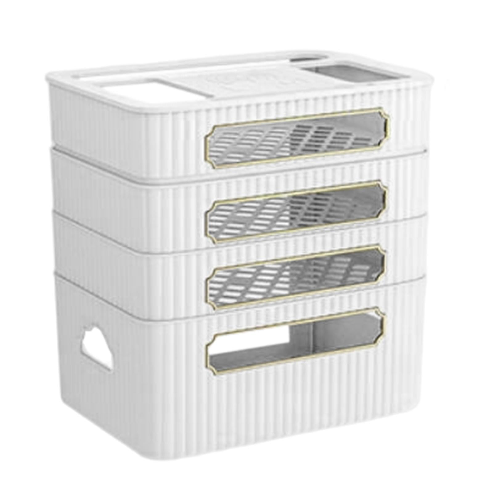 Fiocias Router Storage Box Cable Management Box Space Saving Wire Cable Storage Case for White 4 Tier