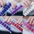 thumbnail image 5 of 14 hojas de pegatinas para uñas, brillo, degradado, Color, brillo, envolturas completas P, 5 of 5