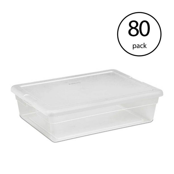 Sterilite 28 Quart Clear Bin Storage Box Tote Container w/ White Lid