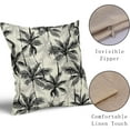 thumbnail image 4 of Black Grey Palm Tree Pillow Covers 16x16 Inch Set of 2, Summer Coconut Trees Tropical Decorative Throw Pillow Cases Beach Cushion Covers Hawaiian Decoration Gift Farmhouse Sofa Couch Bed Decor, 4 of 6