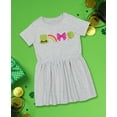 thumbnail image 4 of Tstars St Patricks Day Clover Dress for Toddler Girl Infant Toddler Fine Jersey Dress 4T Gray, 4 of 5