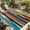 Black Blue Red, variant on Colorful Striped Outdoor Rug for Patio/Deck/Porch, Non-Slip Large Area Rug 3 x 5 Ft, Modern Abstract Art Retro Indoor Outdoor Rugs Washable Area Rugs, Reversible Camping Rug Carpet Runner