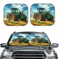 thumbnail image 2 of Lukts Green Tractor Field Print 2 Piece Car Sun Shade Windshield,Foldable Car Shade Front Windshield with Keeps Your Vehicle Cool-Medium, 2 of 6