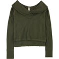 thumbnail image 1 of Free People Suéter térmico de cuello ancho para mujer, verde, pequeño Free People Térmico, 1 of 2