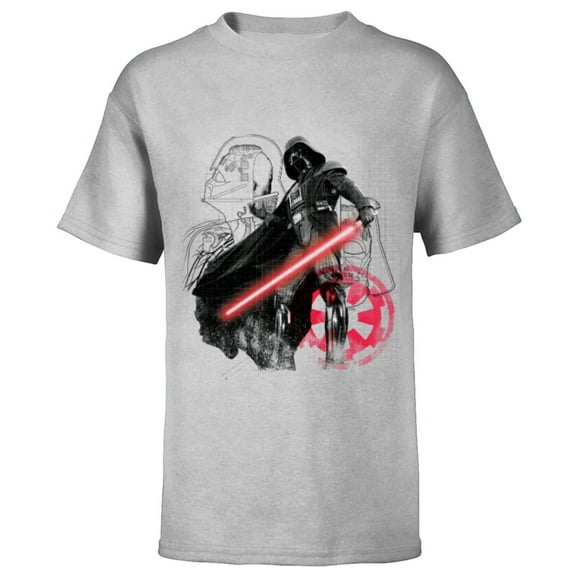 Star Wars Darth Vader Blueprint of a Sith Lord - Short Sleeve T-Shirt for Kids - Customized-Athletic Heather